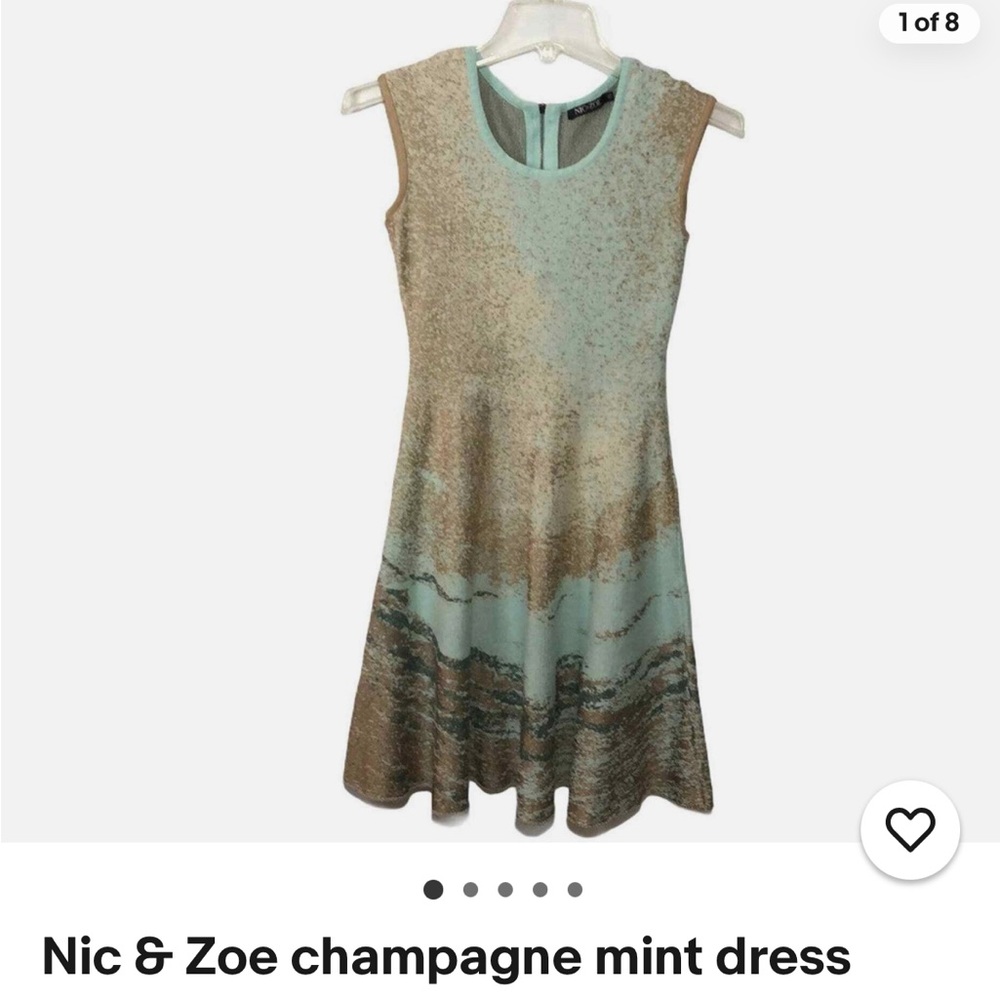 NIC+ZOE Beige and Light Green Dress